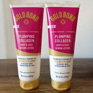 Lot of 2 Gold Bond Plumping Collagen Body and Face Serum Lotion 8oz